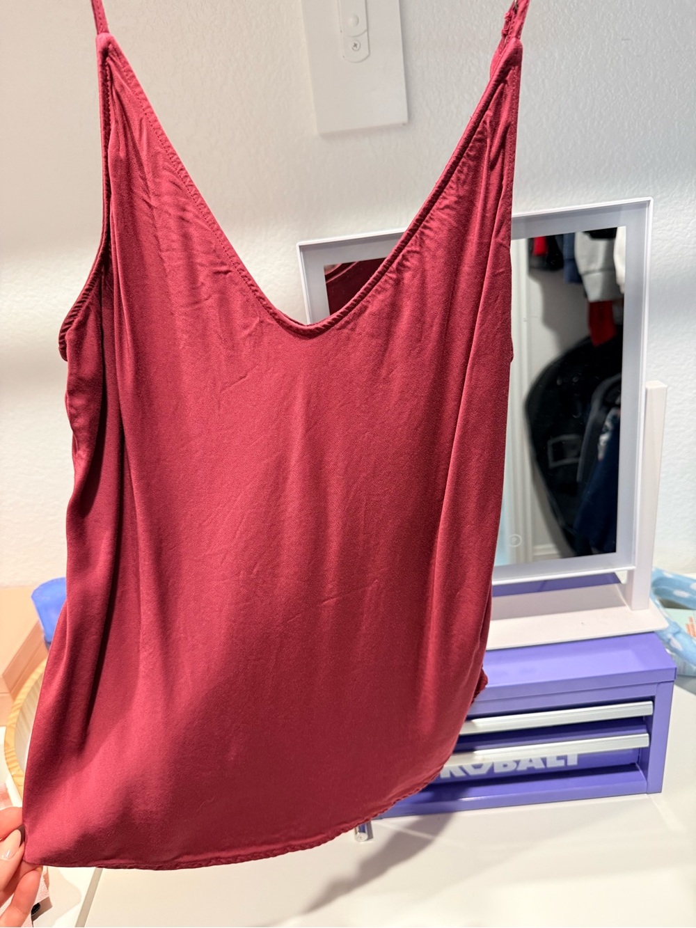 Abercrombie & Fitch Wine Red V-Neck Camisole
